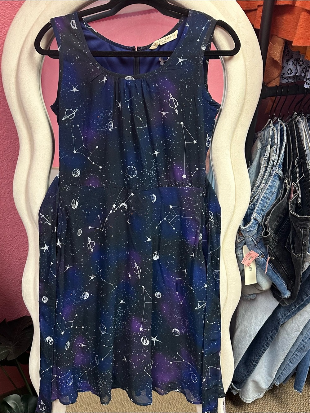 Wayward Fancies Purple/Black Galaxy Print dress